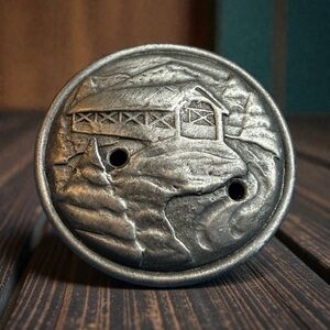 Vintage Torino Signed Pewter Brooch with Bridge Design- 1.25”